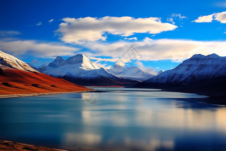 雪山山脉自然景观背景图片