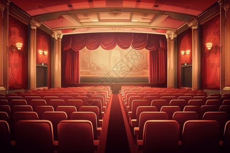 电影院的一排排座位背景图片