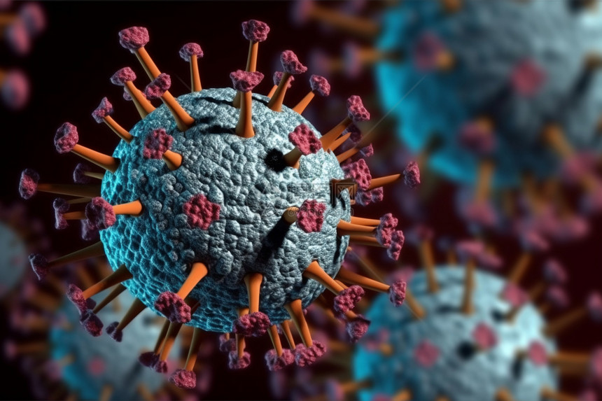 人体冠状病毒3D概念图图片