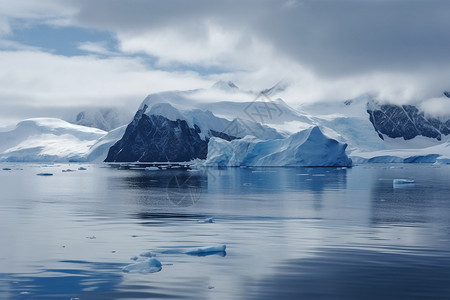 全球变暖现象下的南极洲背景