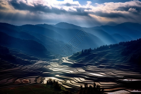 高山梯田图片