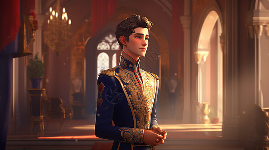土楼王子游戏场景中皇家装束中的王子华丽的细节设计图片