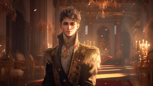 土楼王子游戏场景中皇家装束中的王子设计图片