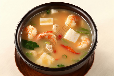 虾仁豆腐汤背景图片