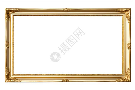 电梯框架广告白色背景上的金色框架设计图片