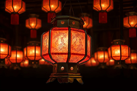 中式传统灯笼背景图片