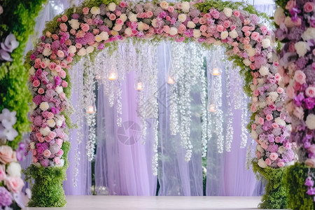婚礼装饰花圈背景图片