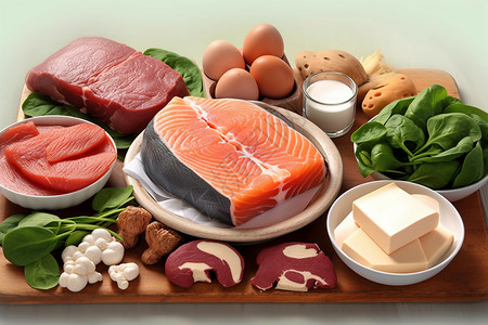 富含蛋白质的食物高清图片