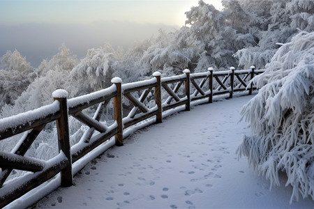 冬天白茫茫的世界雪景高清图片素材