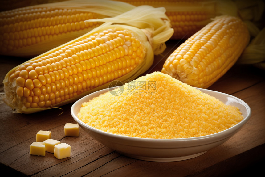 黄色的玉米粉图片