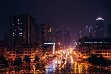 都市的交通夜景图片