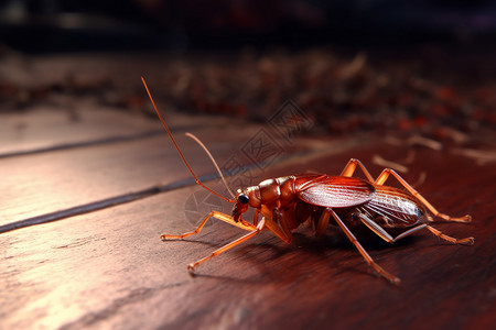 木板上的蟑螂背景图片