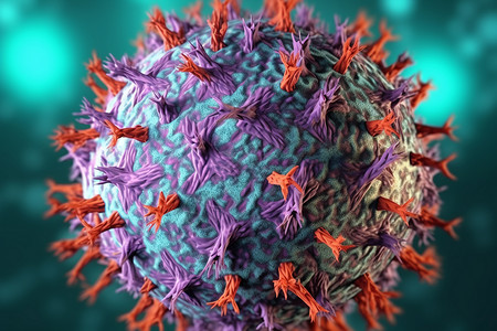 三维病毒细胞背景图片
