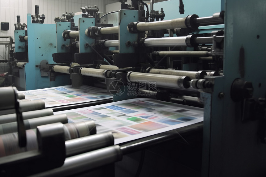 现代化印刷厂的报机设备图片