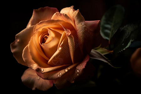 玫瑰在黑暗的背景图片