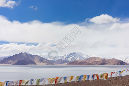 西藏班公湖背景图片