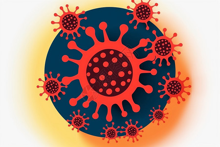新型冠状病毒细菌细胞图标背景图片
