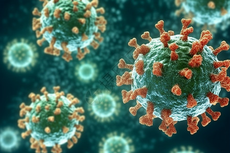 冠状病毒肺炎细胞背景图片