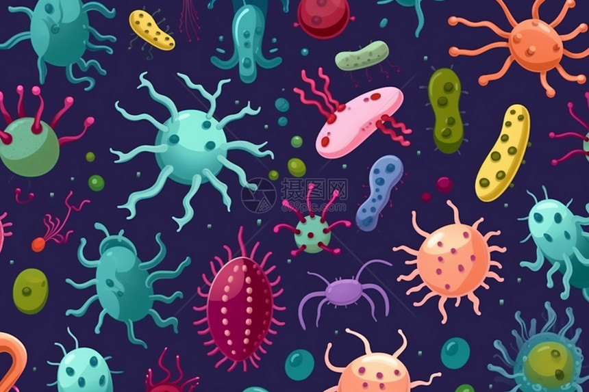 微生物图案卡通图片