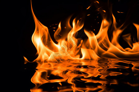 燃烧的橙色火焰背景图片