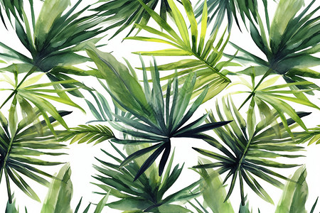 棕榈树叶的印花布艺图片