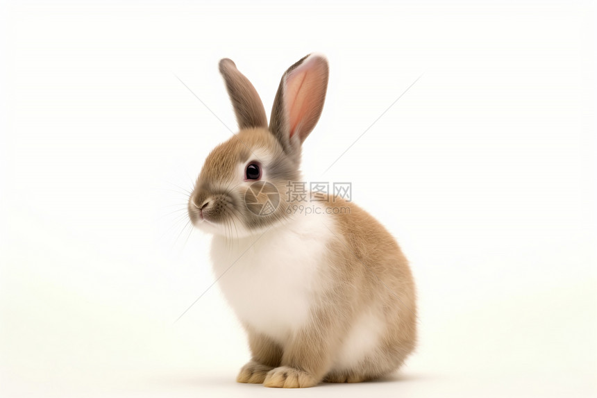 竖着耳朵的兔子图片