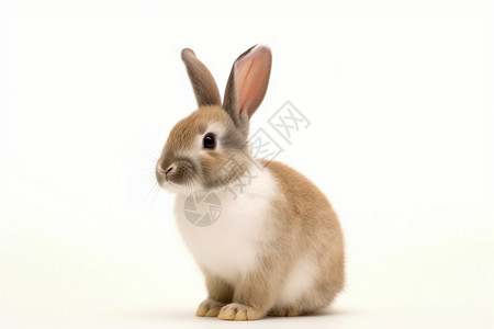 动物耳朵毛茸茸竖着耳朵的兔子背景