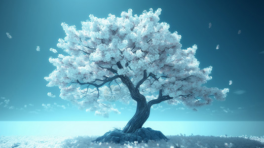 盛开的梦幻樱花树图片