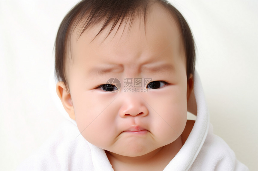 表情痛苦的婴儿图片