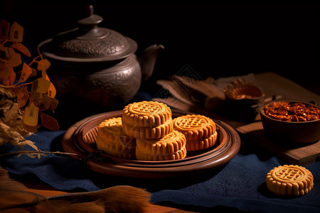 老式中秋节月饼图片