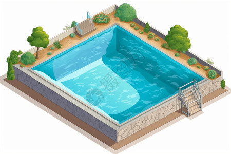 游泳池的水的喷泉儿童游泳池插图插画