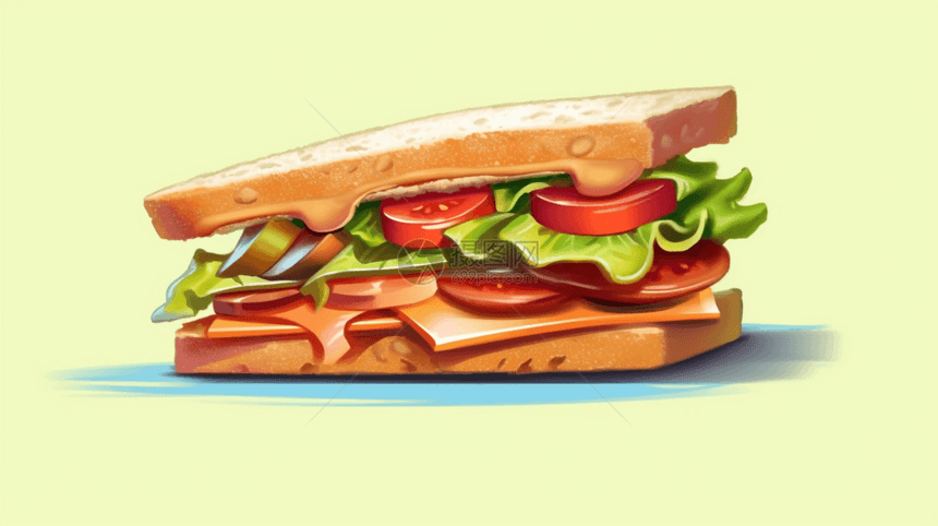 一块三明治图片