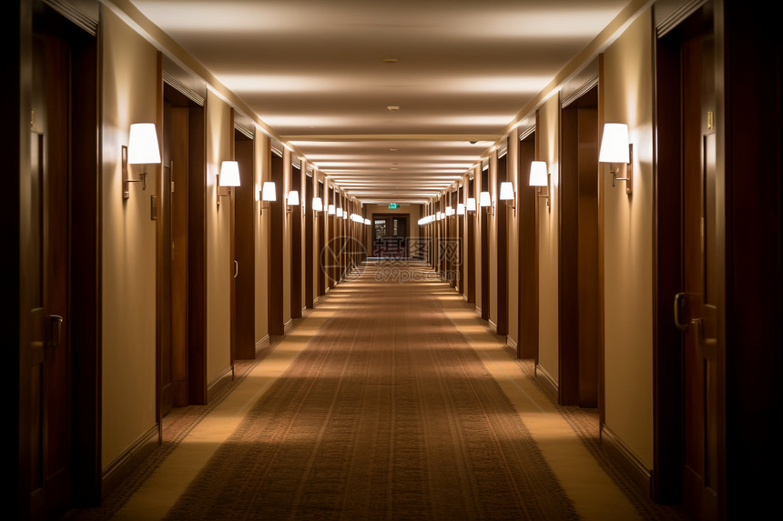 现代酒店走廊图片