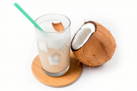 美味的椰子饮料图片