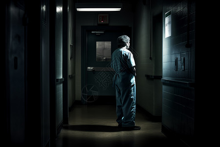 昏暗的手术室走廊图片