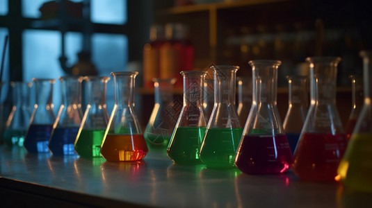实验室内的化学液体图片