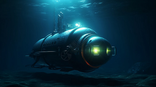 深海潜水艇背景图片