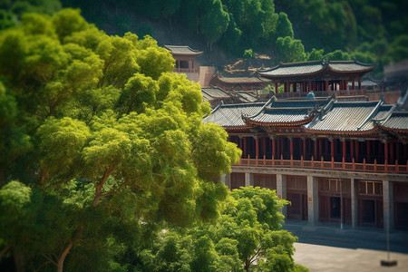 大型庭院建筑背景图片