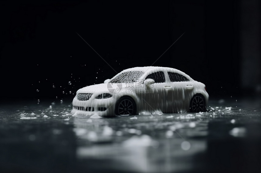汽车模型上泡沫图片