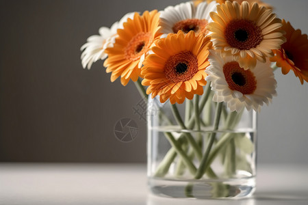 花瓶中的非洲菊背景图片