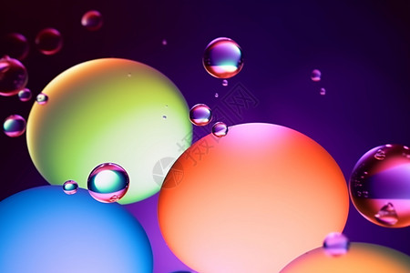 彩色发光的水泡图片