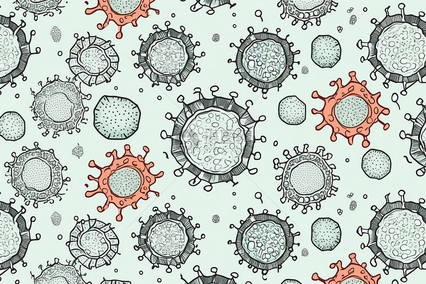 冠状病毒细胞卡通图片