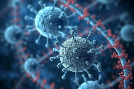DNA链病毒细胞图片