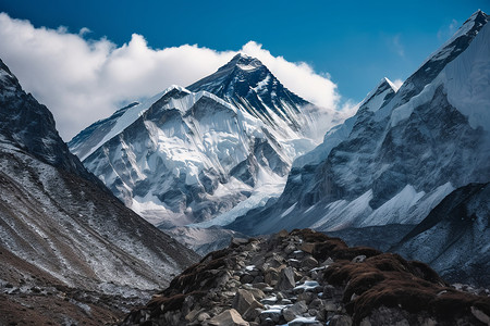 雪域风光美丽的高山雪原背景