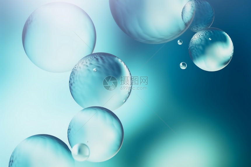 蓝色渐变气泡抽象背景图片