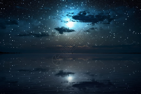 夜晚的星河美丽神秘的星空设计图片