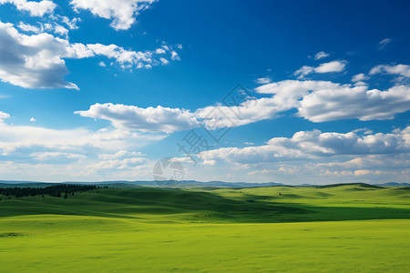 天清气朗的草原高清图片