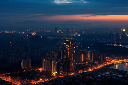 夜晚繁华的城市图片