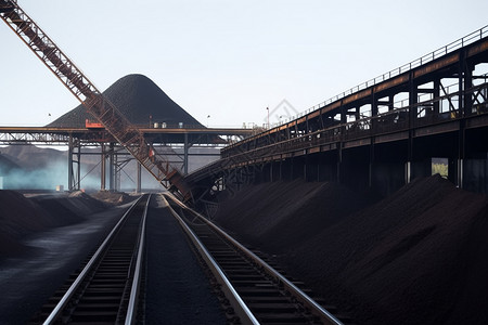 煤矿的运输背景图片