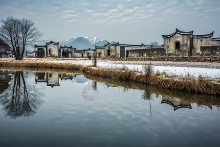 河边的住宅图片